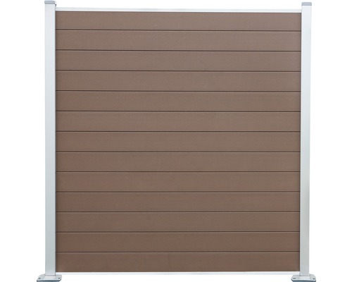 WPC plot Konsta profil 177 x 15 cm hnědá Plastový zahradní plot s hliníkovými sloupky