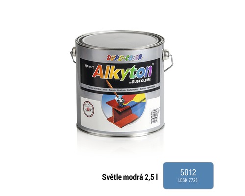 Barva na kov rez i dřevo DUPLI-COLOR Alkyton lesklá enziánová modrá 2,5 l Dupli-Color Alkyton plechovka barvy, 2,5 litru