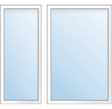 Plastové okno dvoukřídlé ESG ARON Basic bílé 1400 x 1600 mm (1/3-2/3)-thumb-1