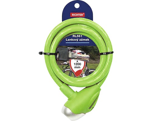 Cyklistický lanový zámek, délka 1200 mm