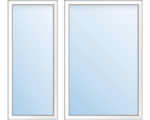 Dvě okna s bílými rámy