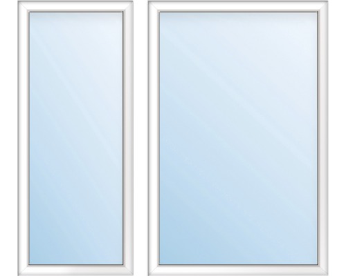 Dvě bílá plastová okna různých velikostí