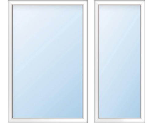 Zdvojené okno s bílým rámem