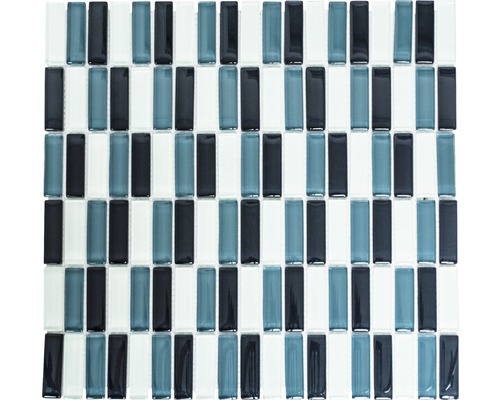 Skleněná mozaika XCM S828 30,5x32,5 cm šedá/bílá/černá