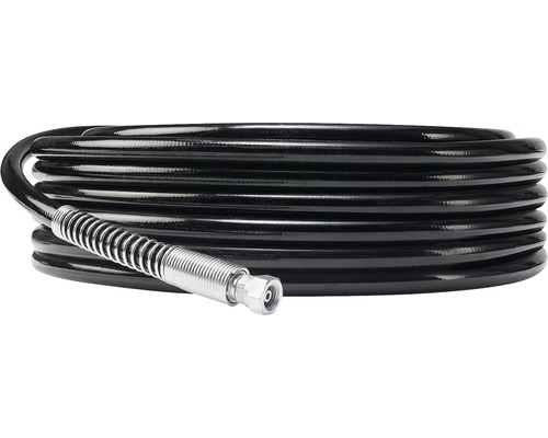 Černá hadice na stlačený vzduch s kovovou spojkou