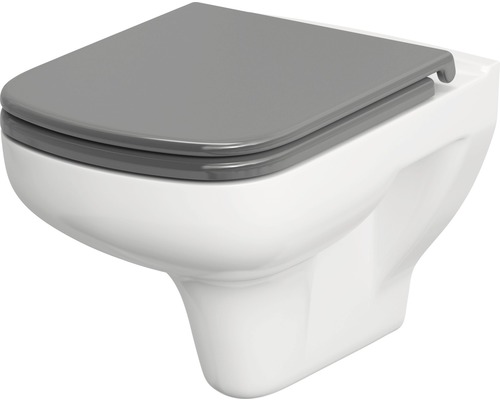 Závěsné WC s šedým WC sedátkem