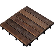 Dřevěná dlaždice 30 x 30 cm s klick systémem dřevo z jehličnanu impregnované hnědé-thumb-0