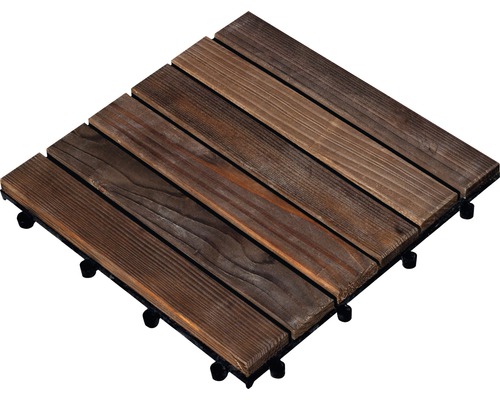 Dřevěná dlaždice 30 x 30 cm s klick systémem dřevo z jehličnanu impregnované hnědé-0