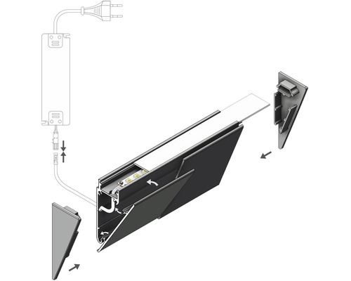 LED profilový systém s příslušenstvím a montážním návodem