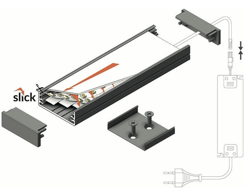 Ilustrace LED svítidla s instalačními pokyny