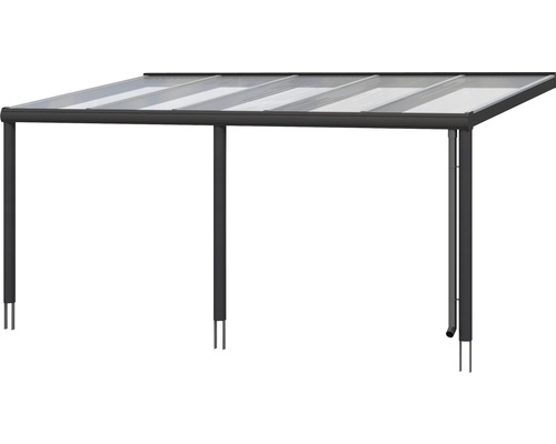 Přístřešek pro auto s průhlednou střechou a tmavým rámem