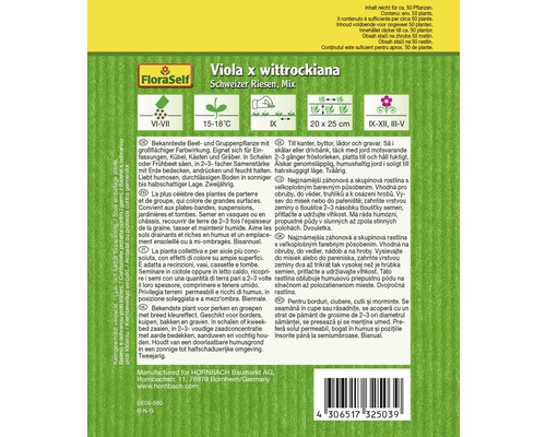 Balení Viola x wittrockiana Schweizer Riesen, Mix