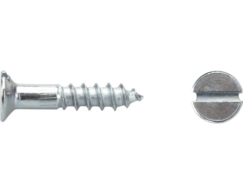 Vrut do dřeva se zápustnou hlavou a rovnou drážkou DIN 97 2,5x25 mm galvanicky pozinkovaný, 100 kusů Vrut do dřeva se zápustnou hlavou a rovnou drážkou DIN 97 2,5x25 mm galvanicky pozinkovaný, 100 kusů