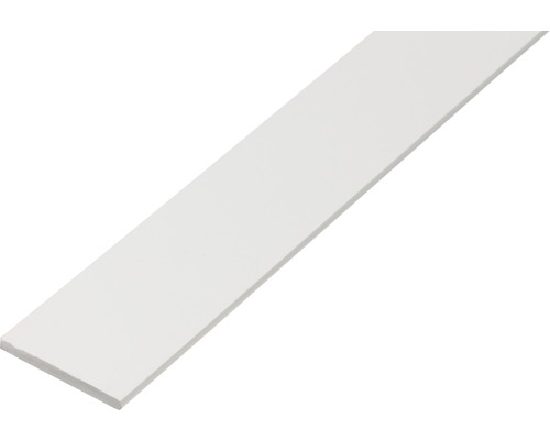 Plochá tyč, plast bílý, 25x2mm, 2,6m
