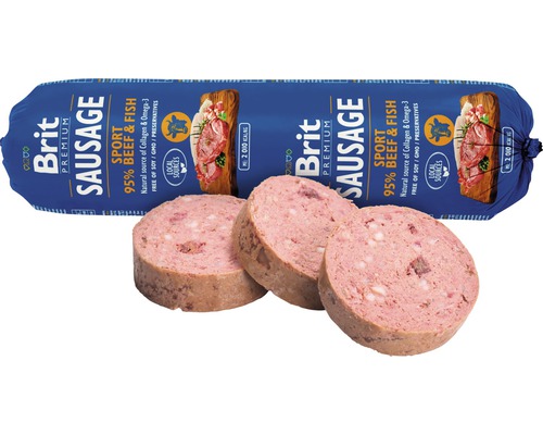 Brit Premium klobása s hovězím a rybou pro psy