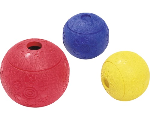 Hračka pro psy míček na pamlsky gumový 7 cm, mix barev