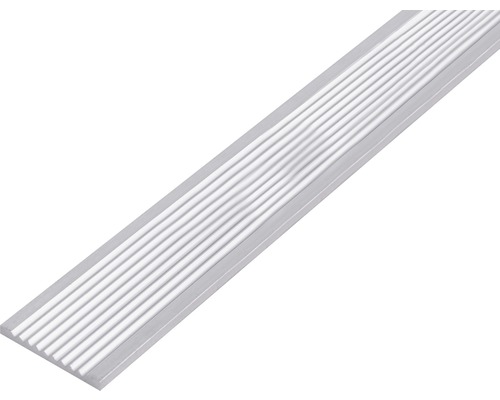 Alu plochá lišta, rýhovaná., přírodní, 30x3mm, 1m Hliníkový ukončovací profil s drážkami