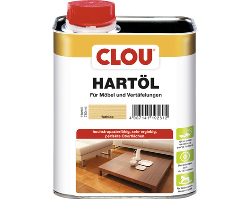 Olej na dřevo Clou Hartöl tvrdý bezbarvý 0,75 l ekologicky šetrné