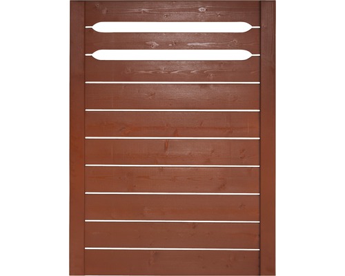 Dřevěný plot s vodorovnými lamelami a mezerami