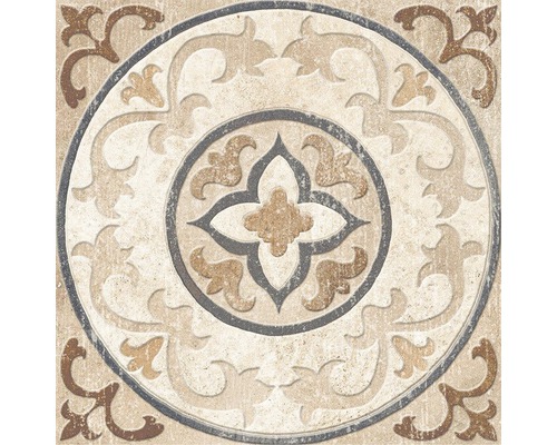 Dekorativní podlahová dlaždice s květinovým vzorem