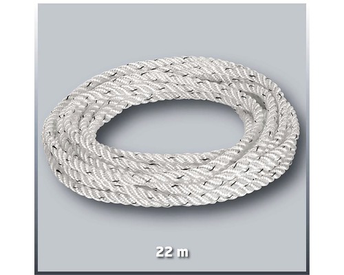 Bílý polypropylenový lanový naviják o délce 22 metrů
