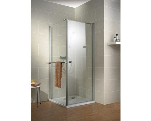 Sprchové dveře se sprchovou zástěnou SCHULTE Garant ExpressPlus 100 x 100 cm barva rámu hliník dekor skla čiré sklo EP802519-3 01 500 01 200