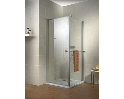 Sprchové dveře se sprchovou zástěnou SCHULTE Garant ExpressPlus 90 x 90 cm barva rámu hliník dekor skla čiré sklo EP802518-5 01 500 01 200