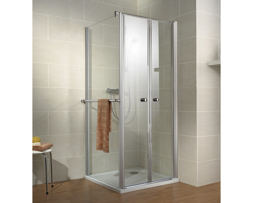 Sprchové dveře se sprchovou zástěnou SCHULTE Garant ExpressPlus 90 x 90 cm barva rámu hliník dekor skla čiré sklo EP865185 01 500 01 200