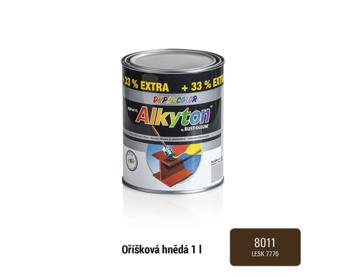 Alkyton barva na ochranu proti korozi ořechově hnědá 1litrová plechovka