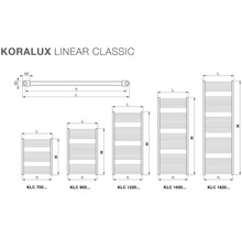 Koupelnový radiátor Korado Koralux Linear Classic 900x600 mm 429 W