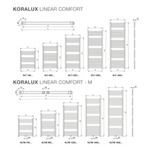 Koupelnový radiátor Korado Koralux Linear Comfort 900x600 mm 475 W