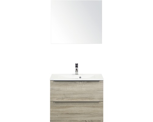 Koupelnový nábytkový set Pulse 70 cm s umyvadlem a zrcadlem dub šedý
