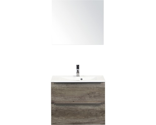 Koupelnový nábytkový set Pulse 70 cm s umyvadlem dub Nebraska a zrcadlem