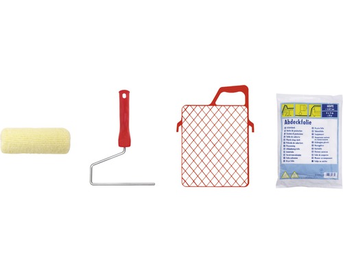 Sada válečků na malování s válečkem, rámem, mřížkou na stírání a krycí fólií