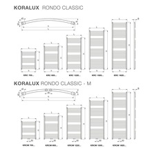 Koupelnový radiátor Korado Koralux Rondo Classic 1220x450 mm 462 W-thumb-2