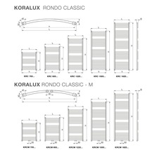 Koupelnový radiátor Korado Koralux Rondo Classic 1820x600 mm 934 W
