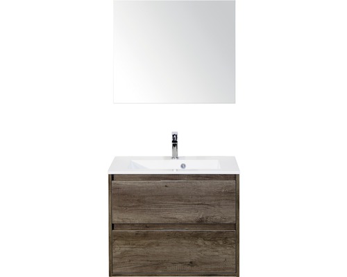 Koupelnový nábytkový set Porto 70 cm s umyvadlem Nebraska dub Nebraska a zrcadlem