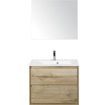 Koupelnový nábytkový set Porto 70 cm s umyvadlem a zrcadlem dub přírodní