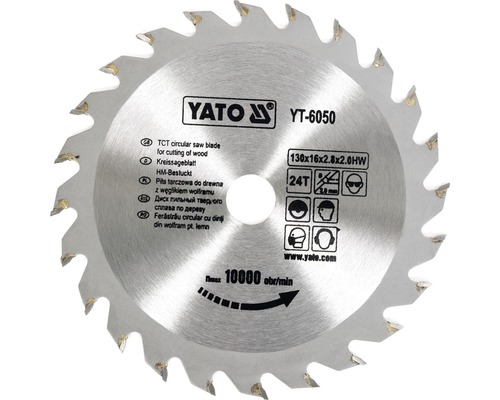 Pilový řezný kotouč na dřevo Yato YT-6050, 130 x 16 mm 24z Pilový kotouč Yato pro řezání dřeva