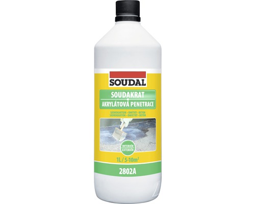 Penetrace SOUDAL Soudakrat akrylátová základní nátěr 1 kg Soudal Soudakrat akrylátová penetrace, jednolitrová láhev