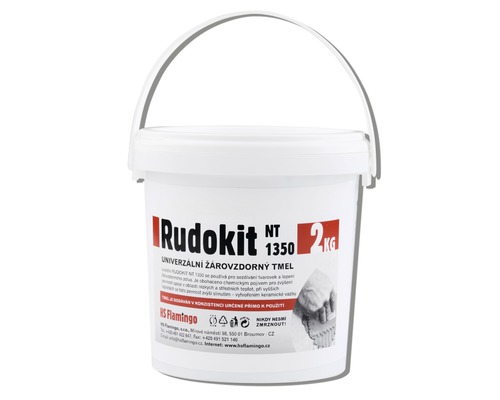 Univerzální žáruvzdorný tmel Rudokit NT 1350 2 kg Univerzální žáruvzdorný tmel Rudokit NT 1350 v kbelíku, 2 kilogramy