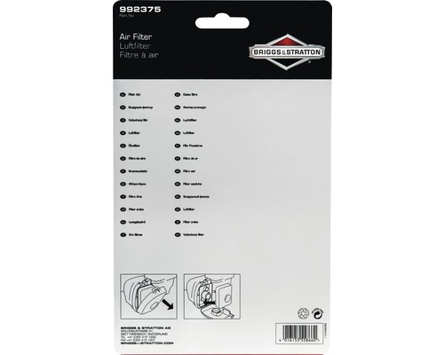Balení vzduchového filtru Briggs & Stratton