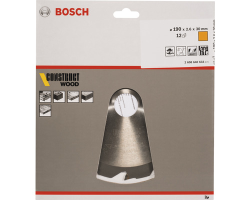 Pilový list Bosch na dřevo, 190x2,6x30 milimetrů