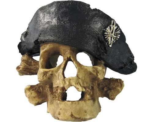 Akvarijní dekorace pirátská lebka střední