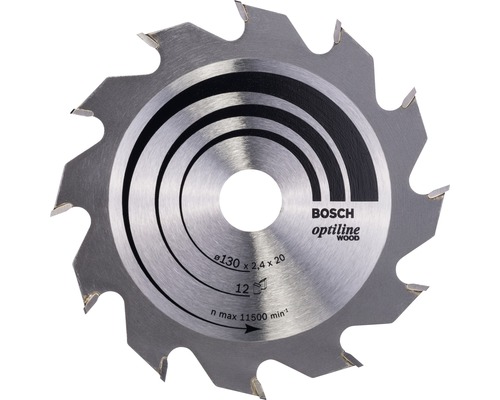 Pilový řezný kotouč pro okružní pily Optiline Wood Ø 130 x 20 mm Z 12 Kotoučová pila na dřevo