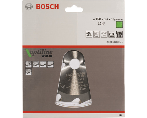 Pilový kotouč Bosch Optiline Wood 150 x 2,4 x 20/16 milimetrů
