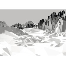Low-poly zobrazení členité horské krajiny
