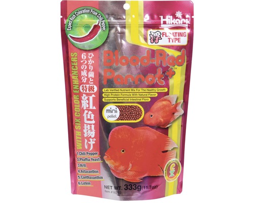 Krmivo pro ryby HIKARI Blood-Red Parrot plus mini 333 g Balení krmiva pro papouščí ryby
