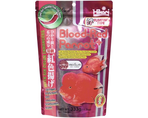 Krmivo pro ryby HIKARI Blood-Red Parrot plus medium 333 g Krmivo pro ryby Hikari Blood-Red Parrot+, balení 333 gramů