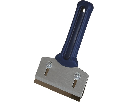 Škrabka s kovovou čepelí a plastovou rukojetí